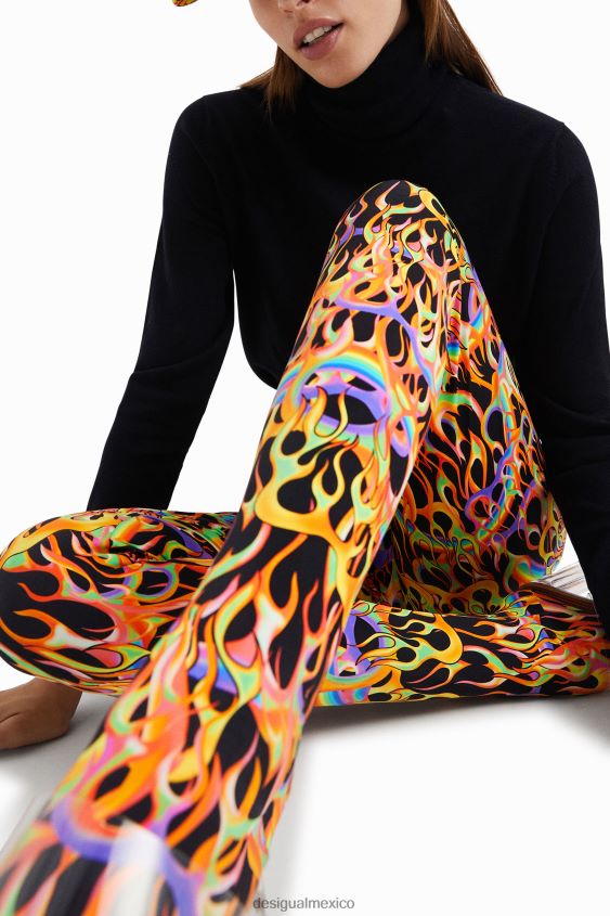 Desigual mujer leggings ajustados con estampado animal VZ26R01048 ropa