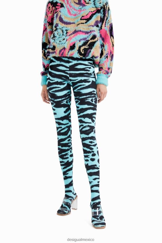 Desigual mujer leggings ajustados con estampado animal VZ26R01051 ropa