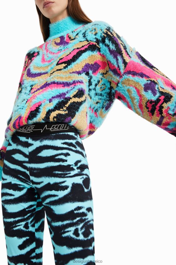 Desigual mujer leggings ajustados con estampado animal VZ26R01051 ropa