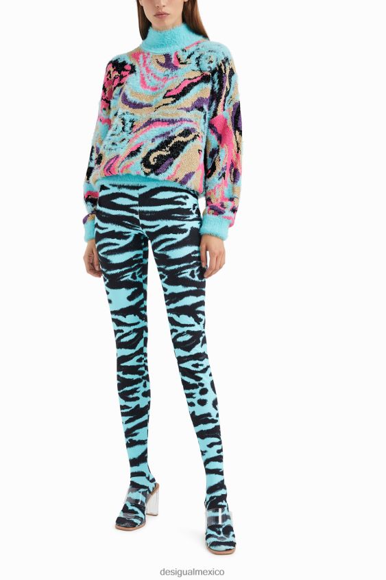Desigual mujer leggings ajustados con estampado animal VZ26R01051 ropa