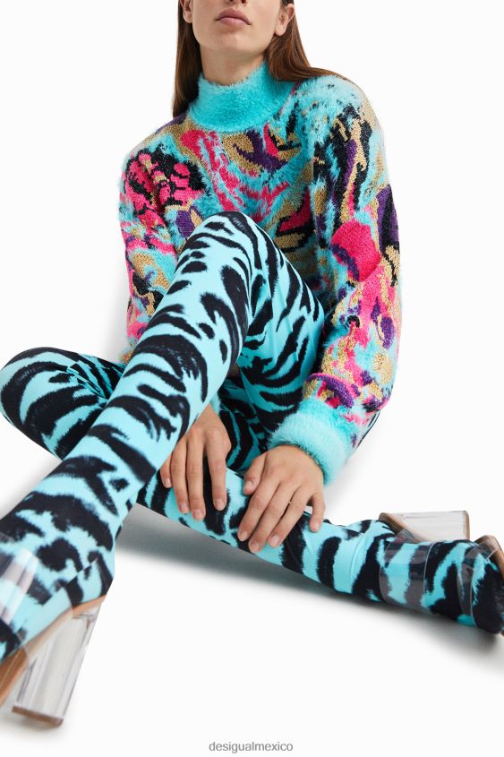 Desigual mujer leggings ajustados con estampado animal VZ26R01051 ropa