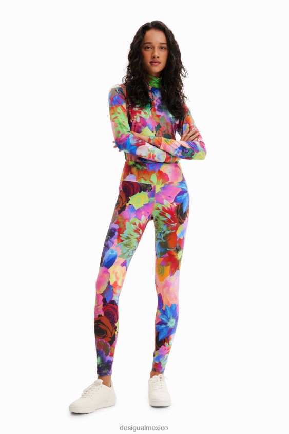 Desigual mujer leggins elásticos con estampado floral VZ26R0282 ropa