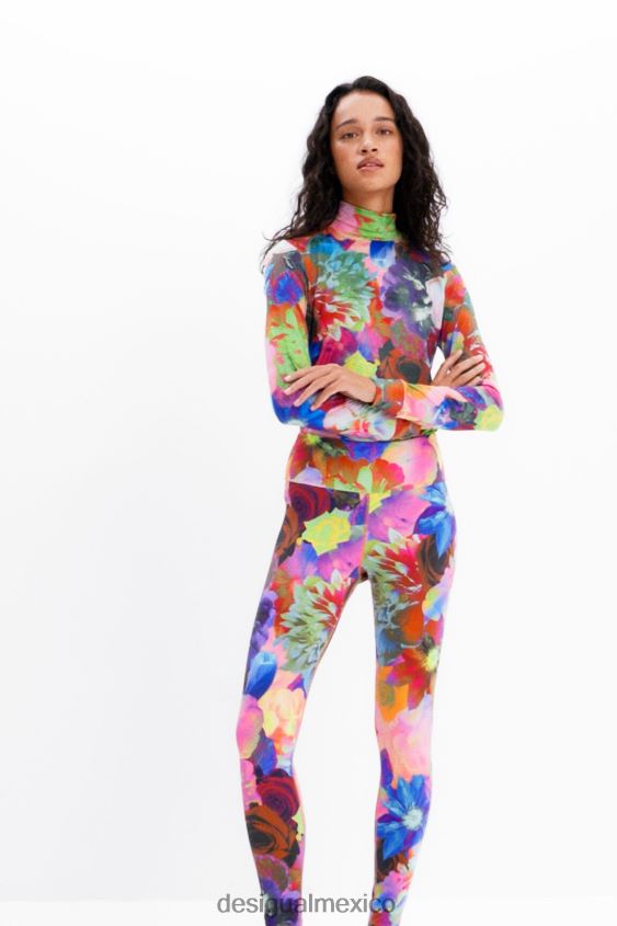 Desigual mujer leggins elásticos con estampado floral VZ26R0282 ropa