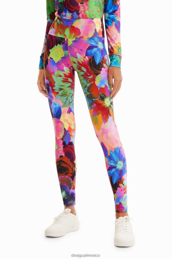 Desigual mujer leggins elásticos con estampado floral VZ26R0282 ropa