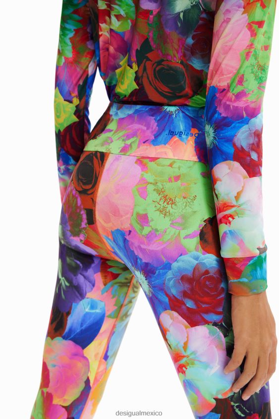Desigual mujer leggins elásticos con estampado floral VZ26R0282 ropa