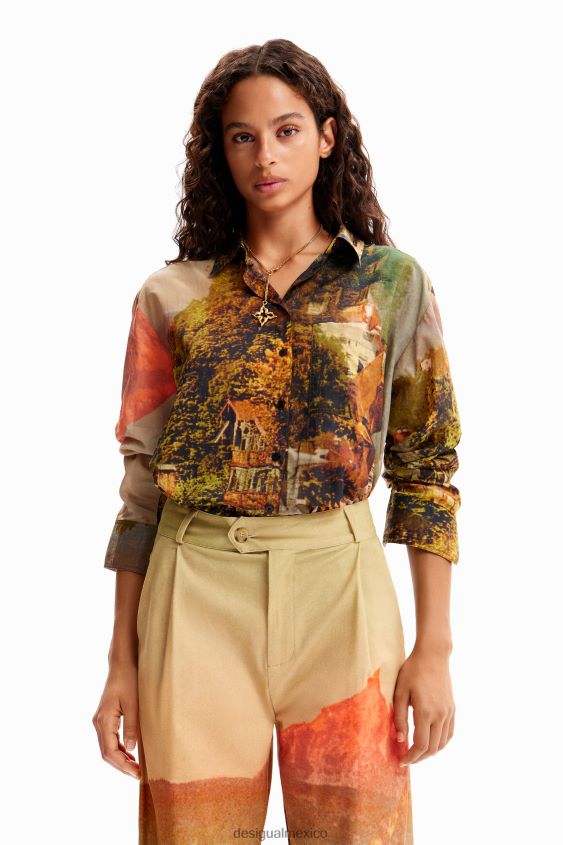Desigual mujer metro. pantalon recto paisaje christian lacroix VZ26R068 ropa