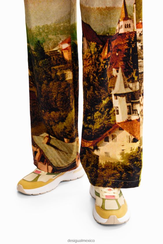 Desigual mujer metro. pantalon recto paisaje christian lacroix VZ26R068 ropa