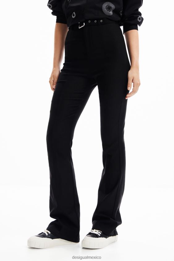 Desigual mujer pantalones acampanados con cinturón VZ26R0131 ropa