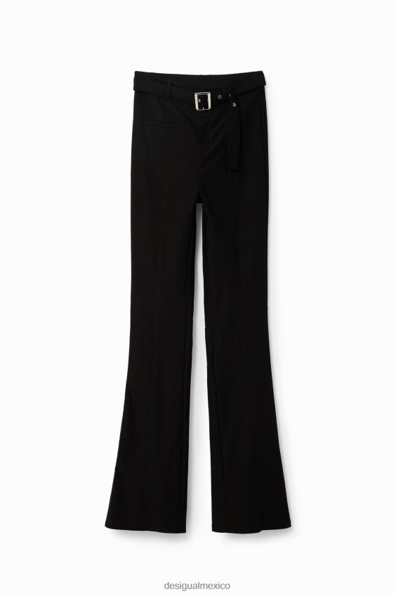 Desigual mujer pantalones acampanados con cinturón VZ26R0131 ropa