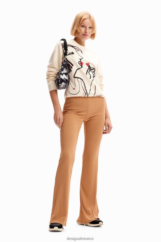 Desigual mujer pantalones acampanados elásticos VZ26R018 ropa