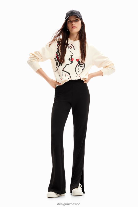 Desigual mujer pantalones acampanados elásticos VZ26R0225 ropa
