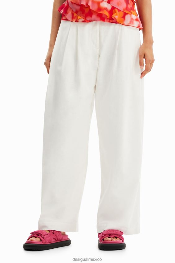 Desigual mujer pantalones anchos con pliegues VZ26R0460 ropa