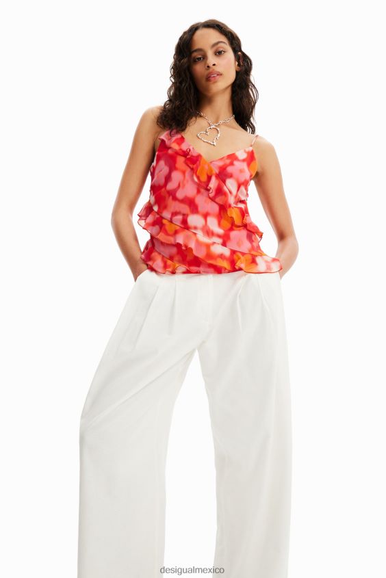 Desigual mujer pantalones anchos con pliegues VZ26R0460 ropa