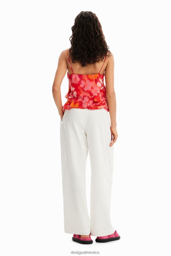Desigual mujer pantalones anchos con pliegues VZ26R0460 ropa
