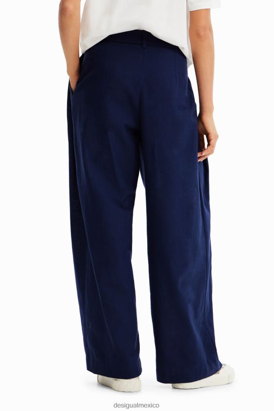 Desigual mujer pantalones anchos con pliegues VZ26R0466 ropa