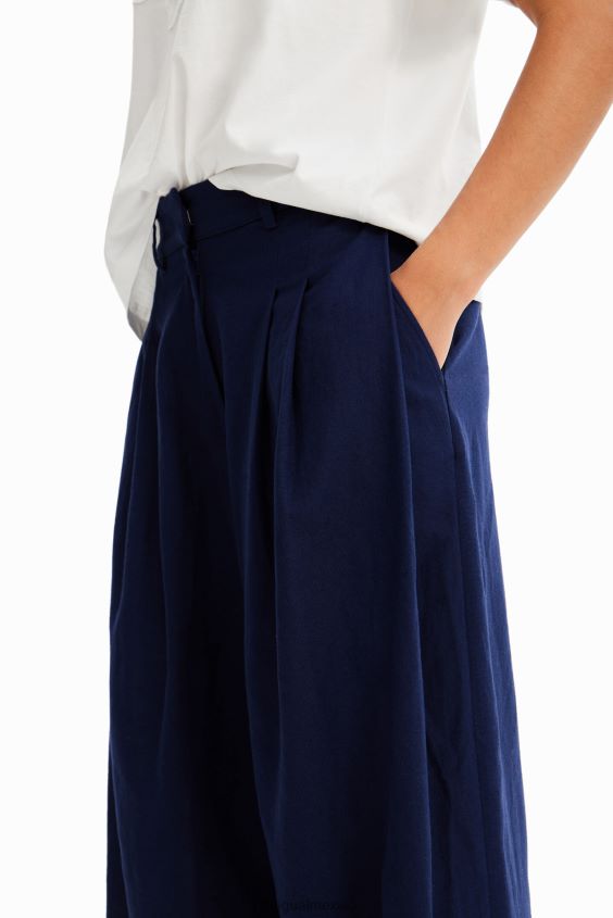 Desigual mujer pantalones anchos con pliegues VZ26R0466 ropa