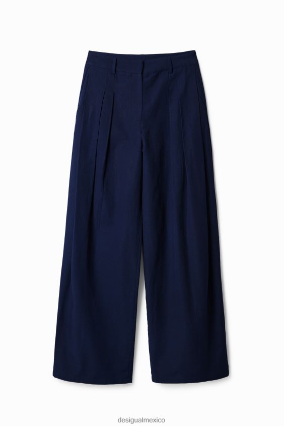 Desigual mujer pantalones anchos con pliegues VZ26R0466 ropa