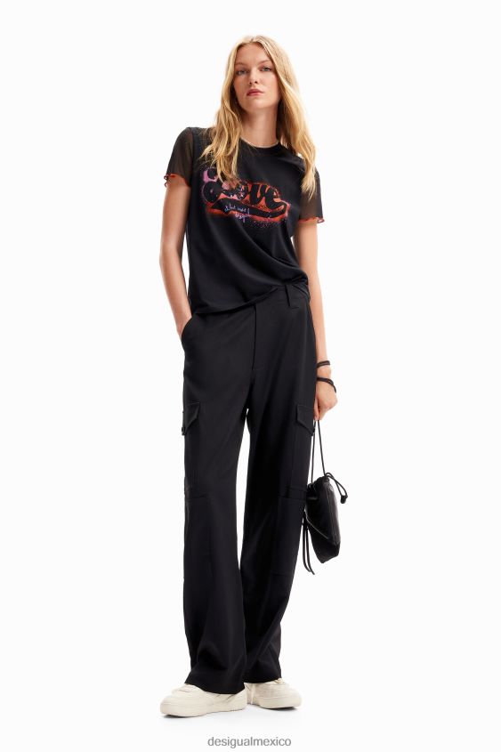 Desigual mujer pantalones cargo anchos VZ26R0133 ropa