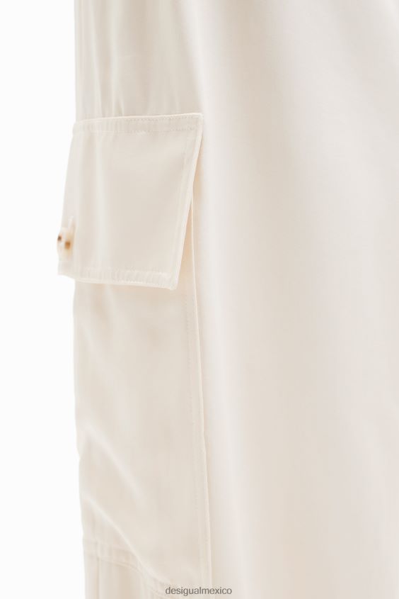 Desigual mujer pantalones cargo de satén con pernera ancha VZ26R0491 ropa