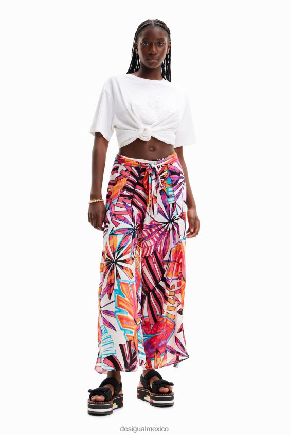 Desigual mujer pantalones con aberturas tropicales VZ26R0519 ropa