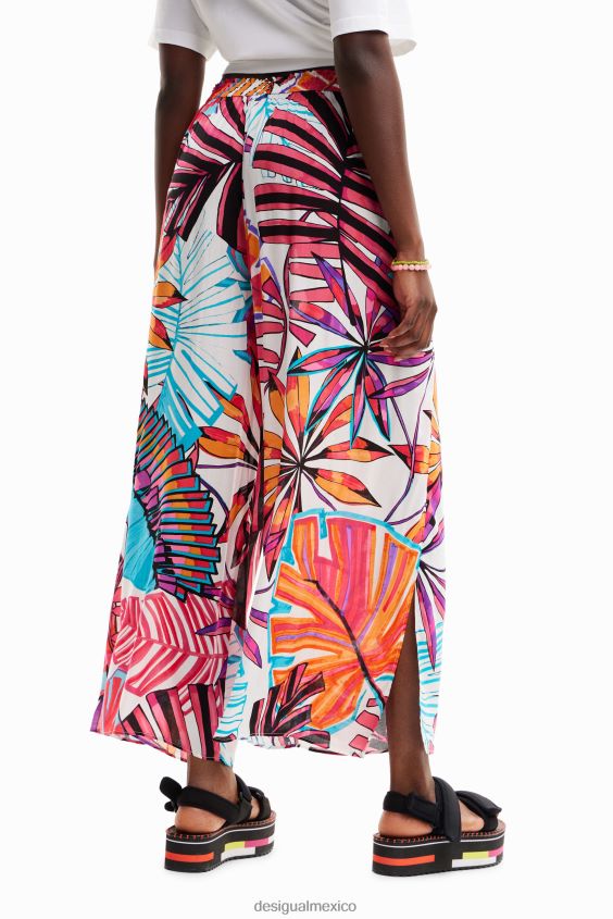 Desigual mujer pantalones con aberturas tropicales VZ26R0519 ropa