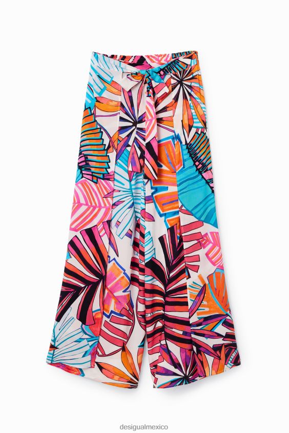 Desigual mujer pantalones con aberturas tropicales VZ26R0519 ropa