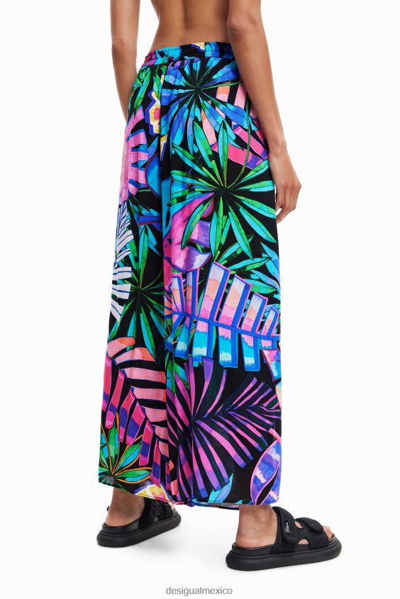 Desigual mujer pantalones con aberturas tropicales VZ26R0864 ropa