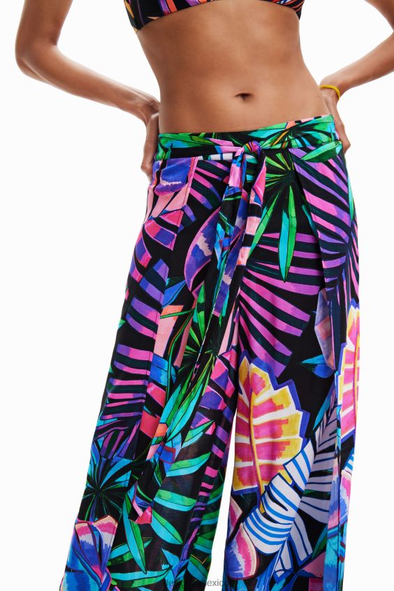 Desigual mujer pantalones con aberturas tropicales VZ26R0864 ropa
