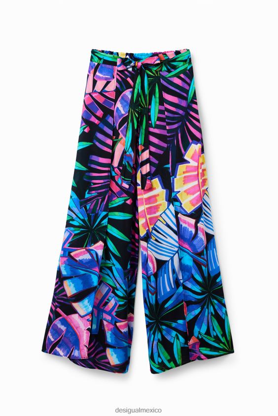 Desigual mujer pantalones con aberturas tropicales VZ26R0864 ropa