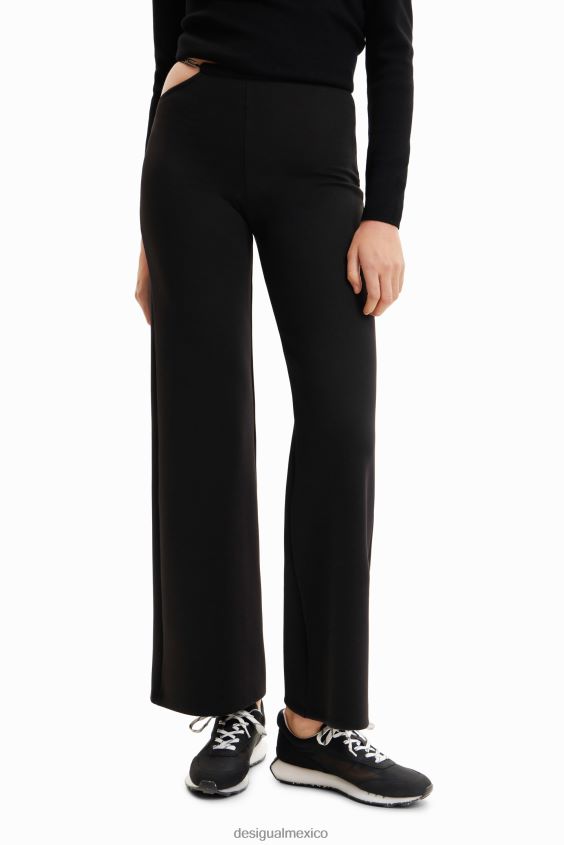 Desigual mujer pantalones con aberturas y cadenas VZ26R0353 ropa