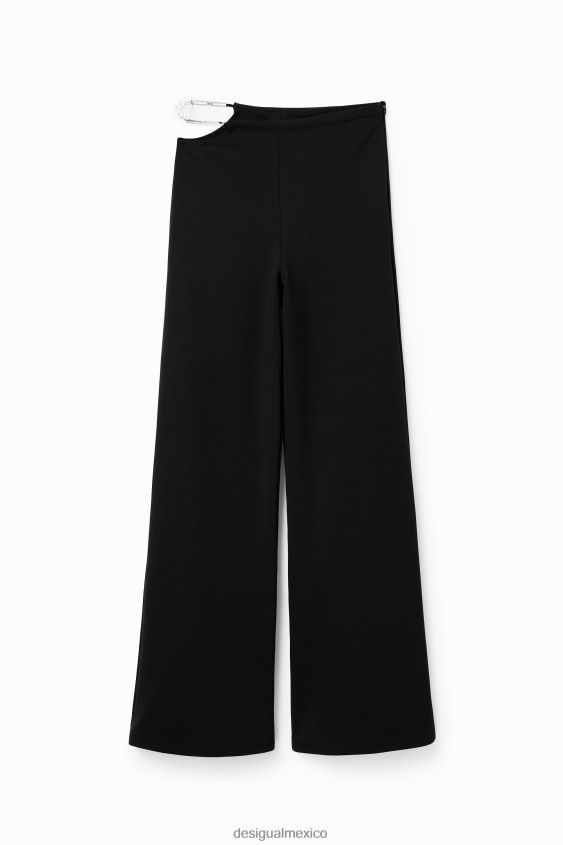 Desigual mujer pantalones con aberturas y cadenas VZ26R0353 ropa