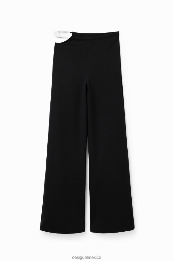 Desigual mujer pantalones con aberturas y cadenas VZ26R0687 ropa