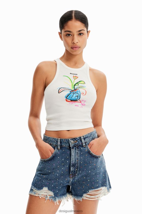 Desigual mujer pantalones cortos de mezclilla con tachuelas VZ26R0513 ropa