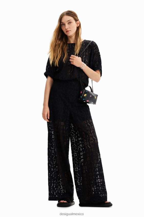 Desigual mujer pantalones de encaje transparente VZ26R0420 ropa