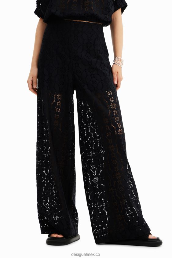Desigual mujer pantalones de encaje transparente VZ26R0420 ropa