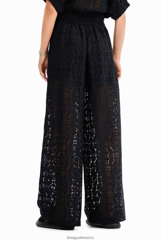 Desigual mujer pantalones de encaje transparente VZ26R0420 ropa