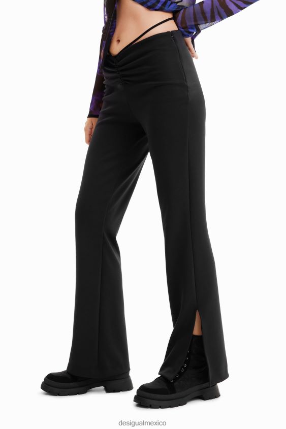 Desigual mujer pantalones fruncidos con lazos VZ26R0706 ropa