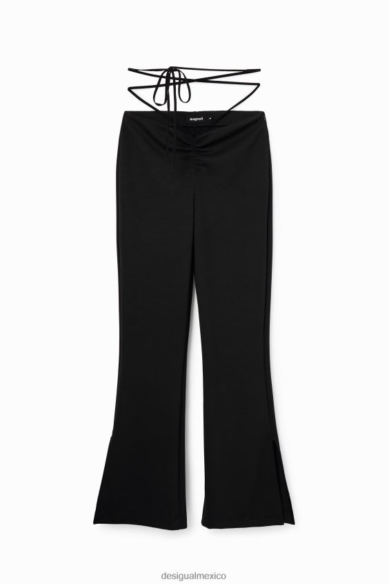 Desigual mujer pantalones fruncidos con lazos VZ26R0706 ropa