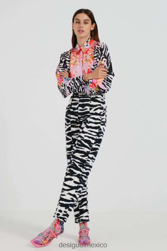 Desigual mujer pantalones largos de cintura alta VZ26R01034 ropa