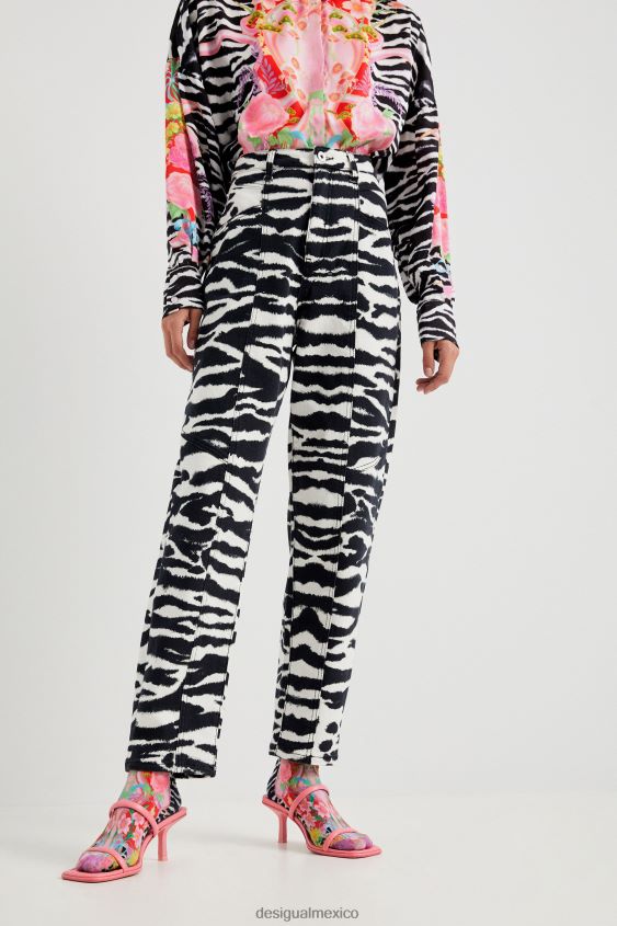 Desigual mujer pantalones largos de cintura alta VZ26R01034 ropa