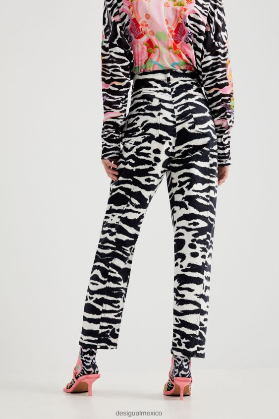 Desigual mujer pantalones largos de cintura alta VZ26R01034 ropa