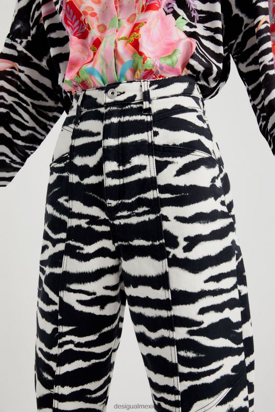 Desigual mujer pantalones largos de cintura alta VZ26R01034 ropa