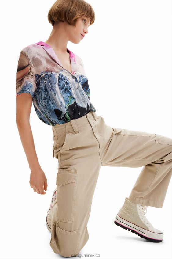 Desigual mujer pantalones largos tipo cargo VZ26R0228 ropa