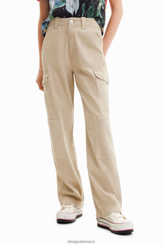 Desigual mujer pantalones largos tipo cargo VZ26R0228 ropa