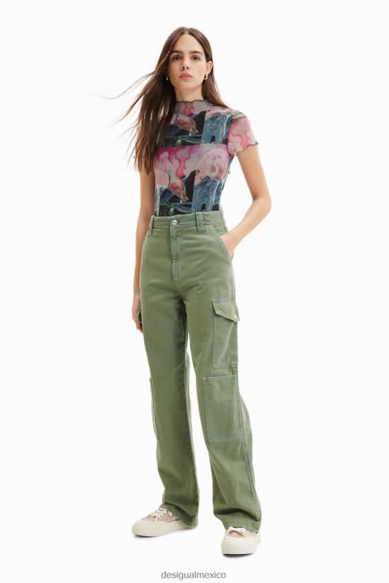 Desigual mujer pantalones largos tipo cargo VZ26R0247 ropa