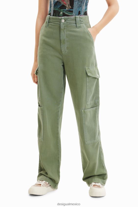 Desigual mujer pantalones largos tipo cargo VZ26R0247 ropa