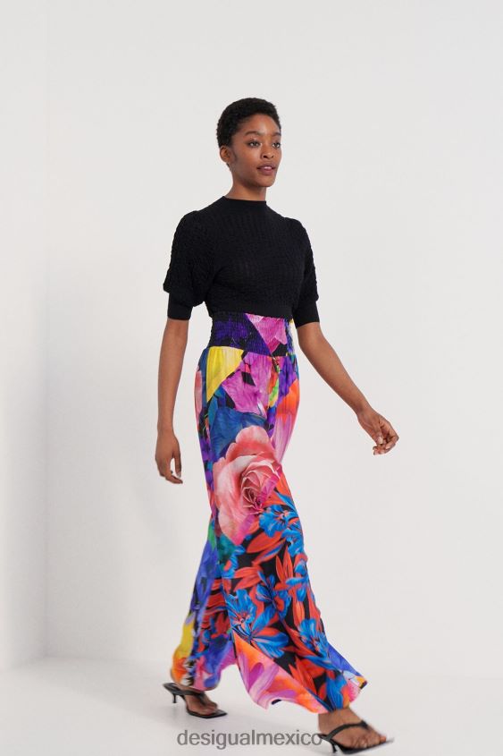 Desigual mujer pantalones palazzo florales VZ26R01078 ropa