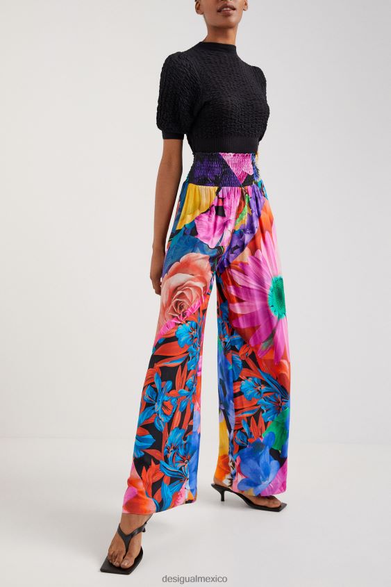 Desigual mujer pantalones palazzo florales VZ26R01078 ropa