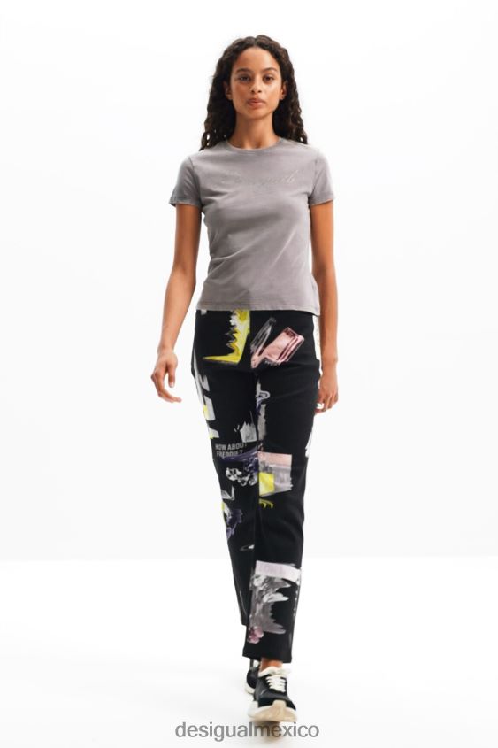Desigual mujer pantalones rectos collage VZ26R030 ropa