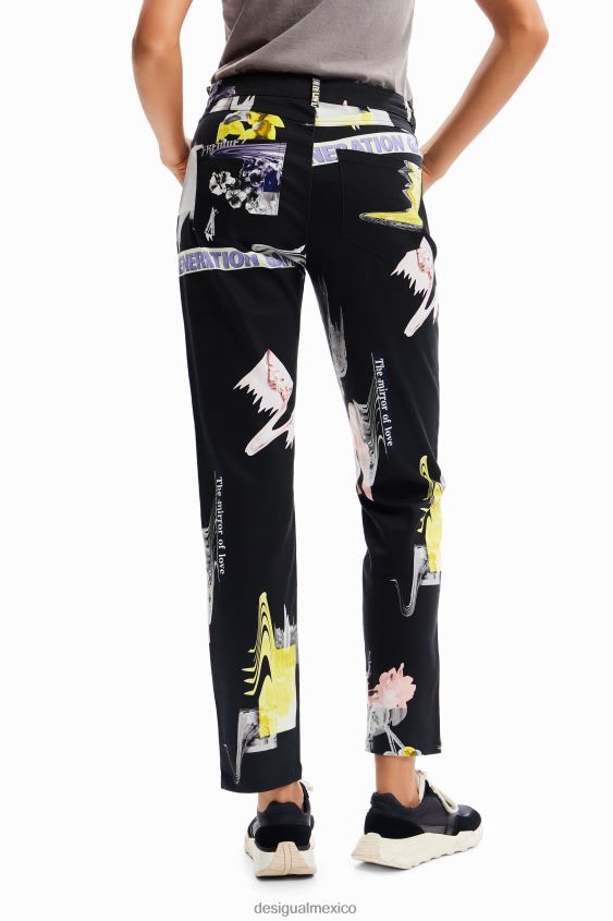 Desigual mujer pantalones rectos collage VZ26R030 ropa